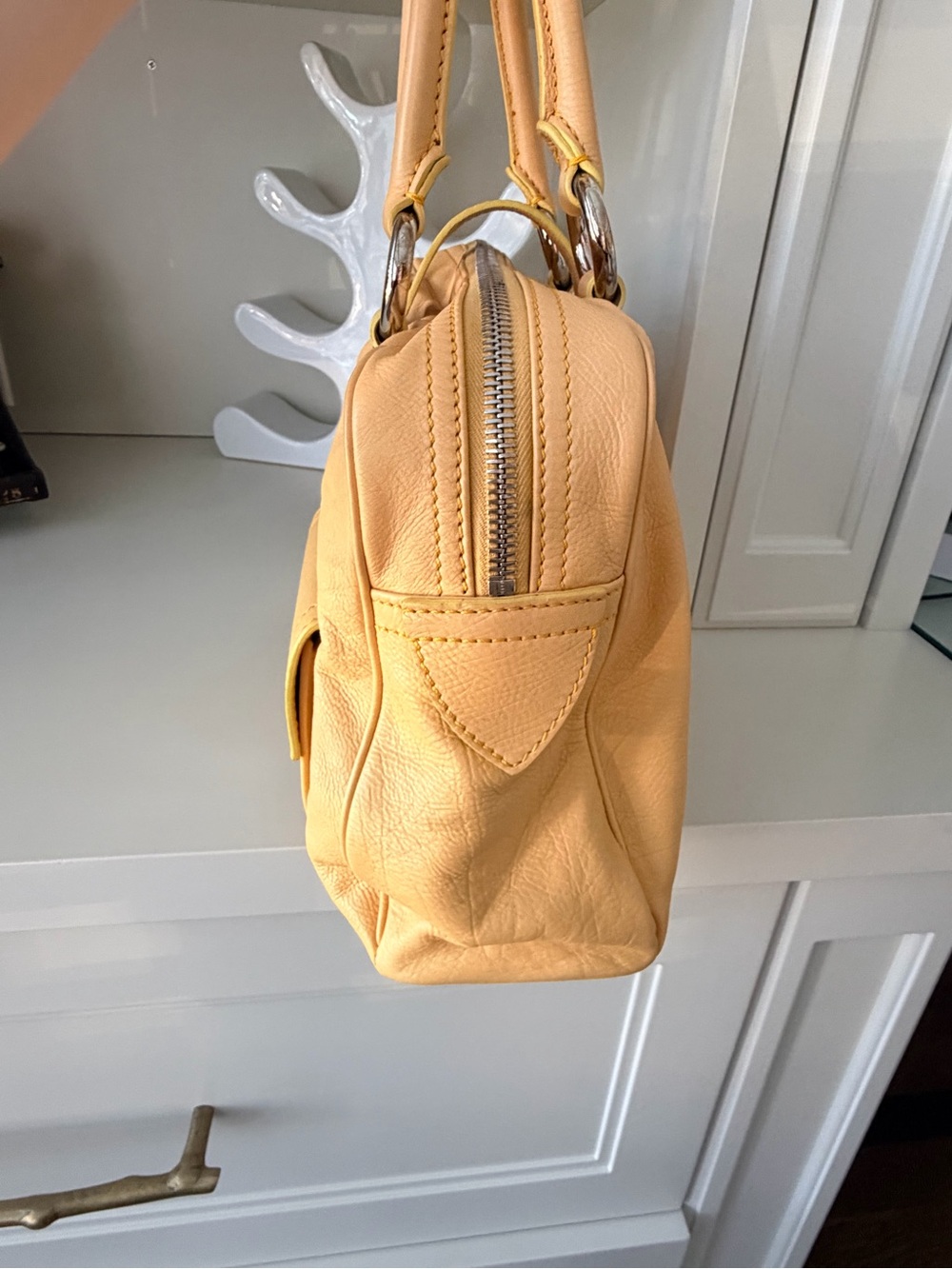 Y2K Vintage 2000’S MARC JACOBS Venetia Light Yellow Leather Purse Bag Made Italy - Picture 15 of 16